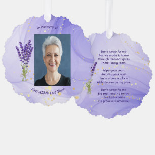 Christian Memorial Keepsake Lavender Garden Flower Ornament Card