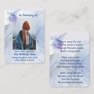 Christian Memorial Keepsake Memorial Dragonfly Business Card