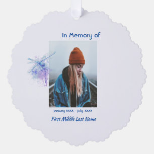 Christian Memorial Keepsake Memorial Dragonfly Ornament Card