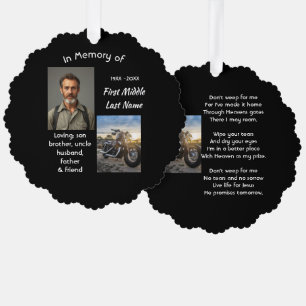 Christian Memorial Keepsake Motorcycle Chopper Ornament Card