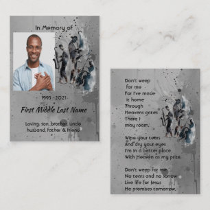 Christian Memorial Keepsake Music Jazz Band Business Card
