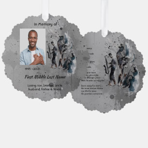 Christian Memorial Keepsake Music Jazz Band Ornament Card