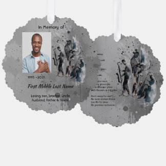 Christian Memorial Keepsake Music Jazz Band Ornament Card