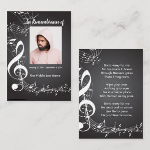 Christian Memorial Keepsake Music Notes Business Card