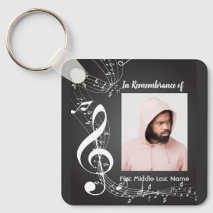Christian Memorial Keepsake Music Notes Keychain