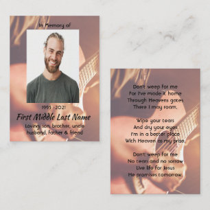 Christian Memorial Keepsake Musician Piano Guitar  Business Card