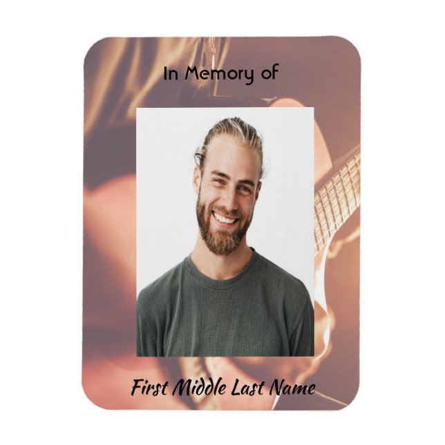 Christian Memorial Keepsake Musician Piano Guitar Magnet (Vertical)