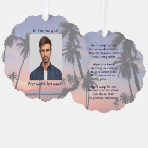 Christian Memorial Keepsake Ocean Tropical Beach Ornament Card