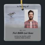 Christian Memorial Keepsake Sandpiper Shore Bird  Ceramic Ornament<br><div class="desc">Memorial Photo Custom Sandpiper Shore Beach Bird  to customize with a Christian  inspirational and comforting poem</div>