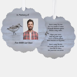  Christian Memorial Keepsake Sandpiper Shore Bird  Ornament Card
