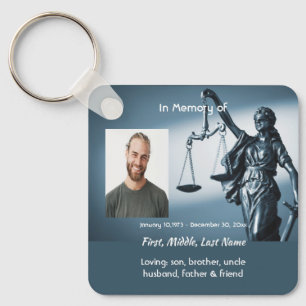 Christian Memorial Keepsake Scales Justice Law Keychain