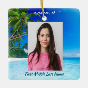 Christian Memorial Keepsake Tropical Beach Exotic Ceramic Ornament