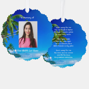 Christian Memorial Keepsake Tropical Beach Exotic Ornament Card