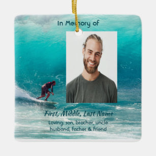 Christian Memorial Keepsake Wave Surfer Water Ceramic Ornament