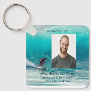 Christian Memorial Keepsake  Wave Surfer Water Keychain
