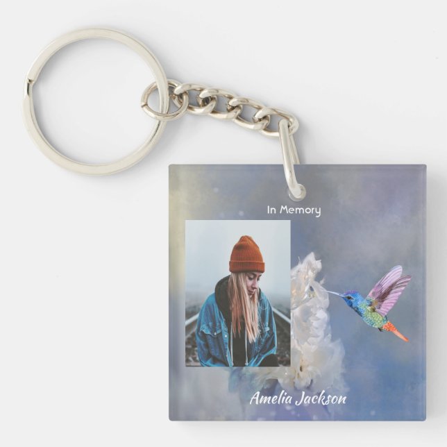 Christian Memorial Photo  Keepsake  Keychain (Front)