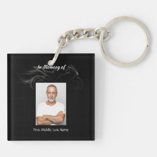 Christian Memorial Photo Motorcycle Biker Keychain