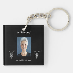 Christian Memorial Photo Motorcycle Biker Keychain