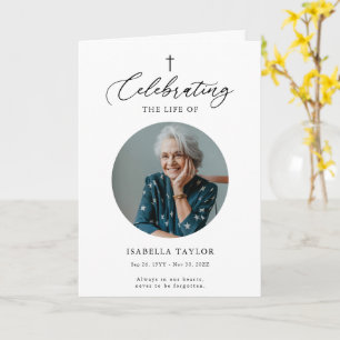 Christian Memorial Photo Obituary Service Program