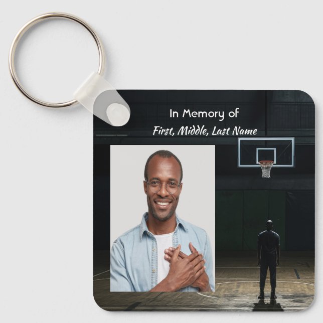 Christian Memorial Pocket Card Basketball Game Keychain (Front)