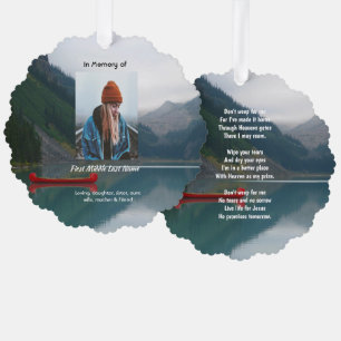 Christian Memorial Wilderness Lake Canoe Ornament Card