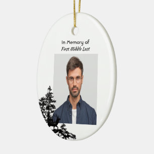 Christian Memory Keepsake Masculine Stag Deer Ceramic Ornament
