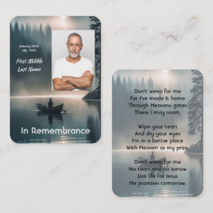 Christian Memory Keepsake Wilderness Lake Canoe Business Card