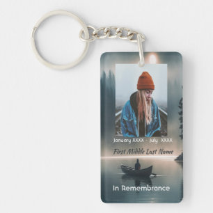 Christian Memory Keepsake Wilderness Lake Canoe Keychain