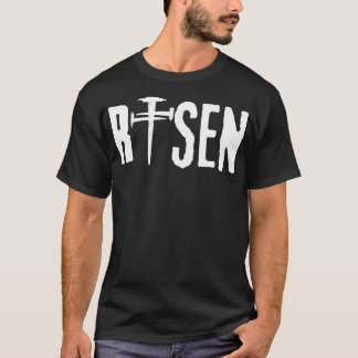 Christian Men EASTER RISEN NAIL CROSS T-Shirt