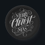 Christian Merry Christmas Chalkboard Lettering Paper Plate<br><div class="desc">We say 'Merry Christmas' very often during the season, but sometimes we tend to forget where this greeting actually originates from. Here is a wonderfully elegant piece of custom hand lettering in the fashionable chalkboard look to give a gentle nudge back into the direction of Jesus. Professional calligraphy by Ivan...</div>