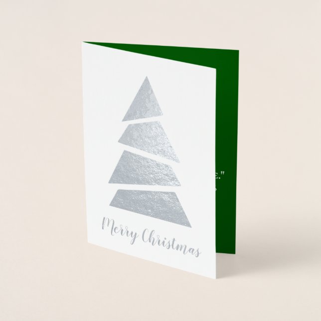 Christian Merry Christmas Tree Foil Card (Front)