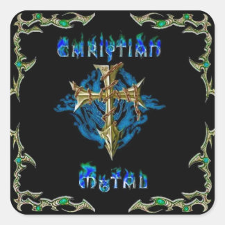 Christian Metal Square Sticker