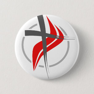 Christian / Methodist cross 2 Inch Round Button