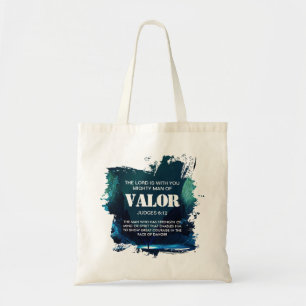Christian MIGHTY MAN OF VALOR Brush Stroke Tote Bag