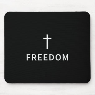 Christian Minimal Cross Freedom Religious Modern F Mouse Pad