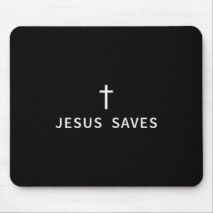 Christian Minimal Cross Jesus Saves Religious Mode Mouse Pad