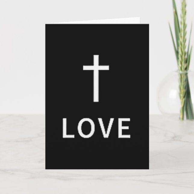 Christian Minimal Cross Love Subtle Religious Mode Card (Front)
