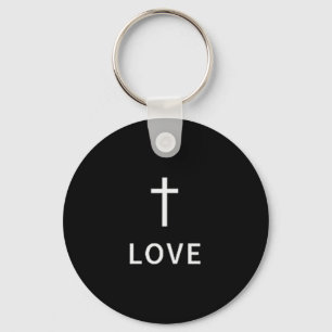 Christian Minimal Cross Love Subtle Religious Mode Keychain