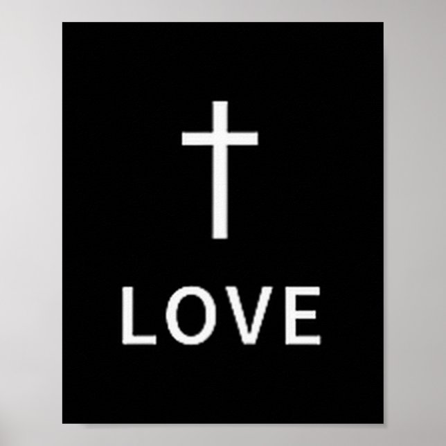 Christian Minimal Cross Love Subtle Religious Mode Poster (Front)