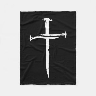 Christian Minimalist Three Nails Cross Religious J Fleece Blanket