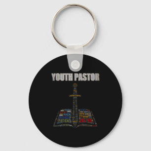 Christian Minister Word Cloud Youth Pastor Appreci Keychain