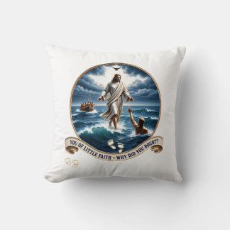 Christian Miracle Gift Set: Walk On Water Apparel Throw Pillow