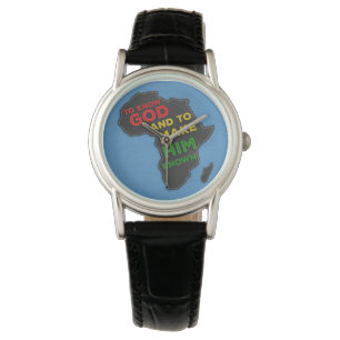 Christian Missionary Map of Africa Faux Felt Watch