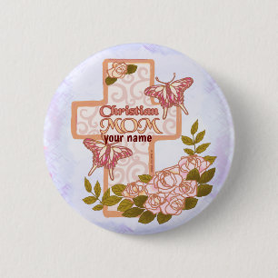 Christian Mom  pin button