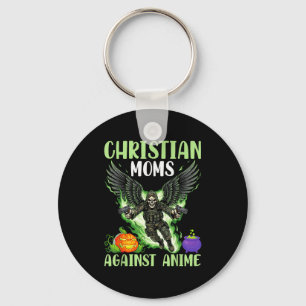 Christian Moms Against Anime Skeleton Angel Wings Keychain