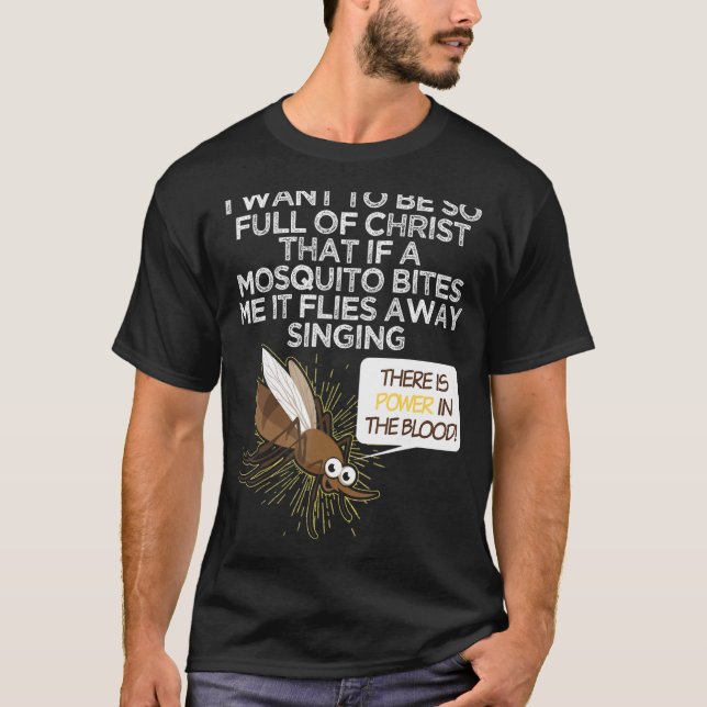 Christian Mosquito  Gag Jokes Religious Christian  T-Shirt (Front)