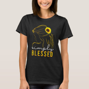Christian Mother s Day Sunflower Simply Blessed W T-Shirt