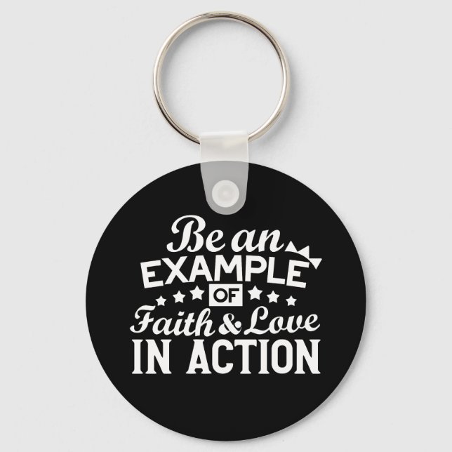 Christian Motivation Design – Faith, Love, and Act Keychain (Front)
