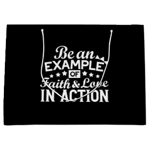 Christian Motivation Design – Faith, Love, and Act Large Gift Bag