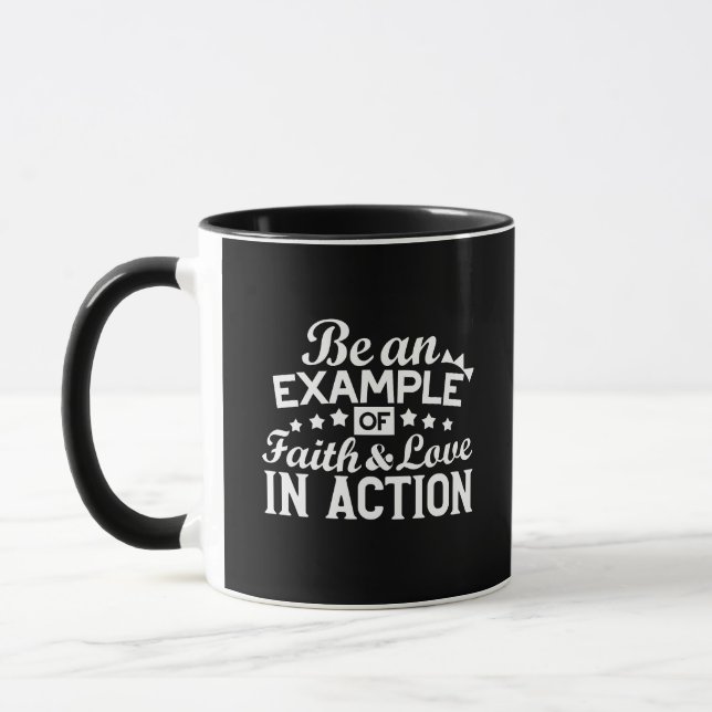Christian Motivation Design – Faith, Love, and Act Mug (Left)